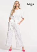 Eyelet Pull-On Pant - WHITE / XS - Trousers