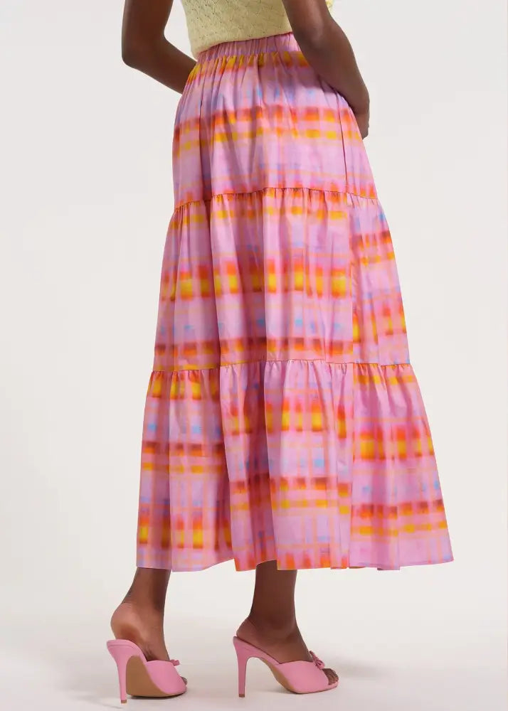 Flowy Tiered Midi Skirt - Clothing