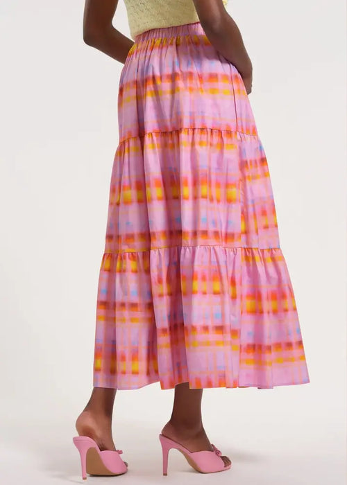 Flowy Tiered Midi Skirt - Clothing