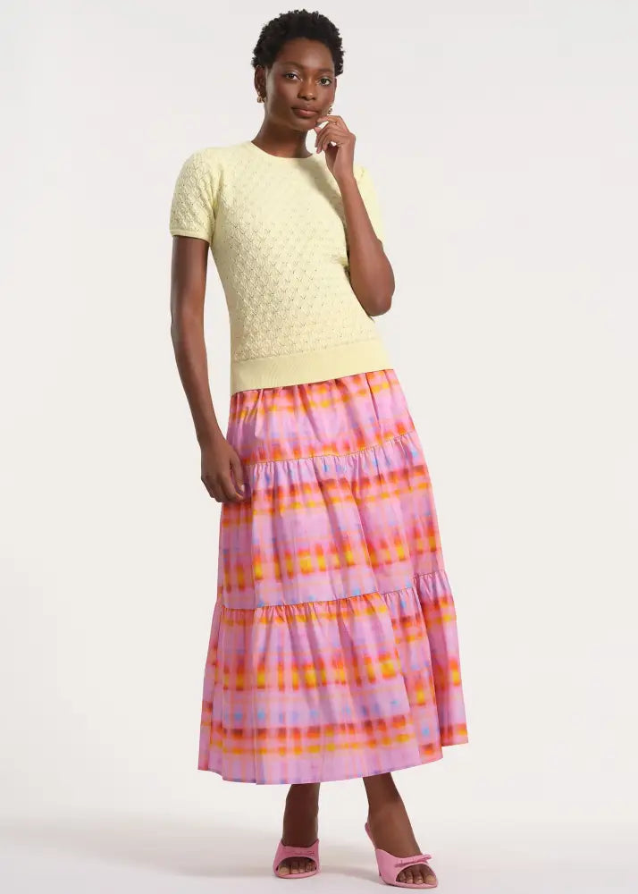 Flowy Tiered Midi Skirt - Clothing