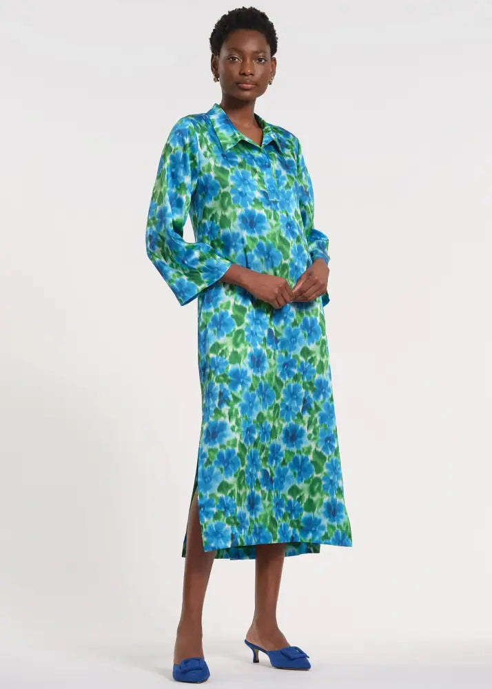 Maxi Collared Tunic Dress - Clothing