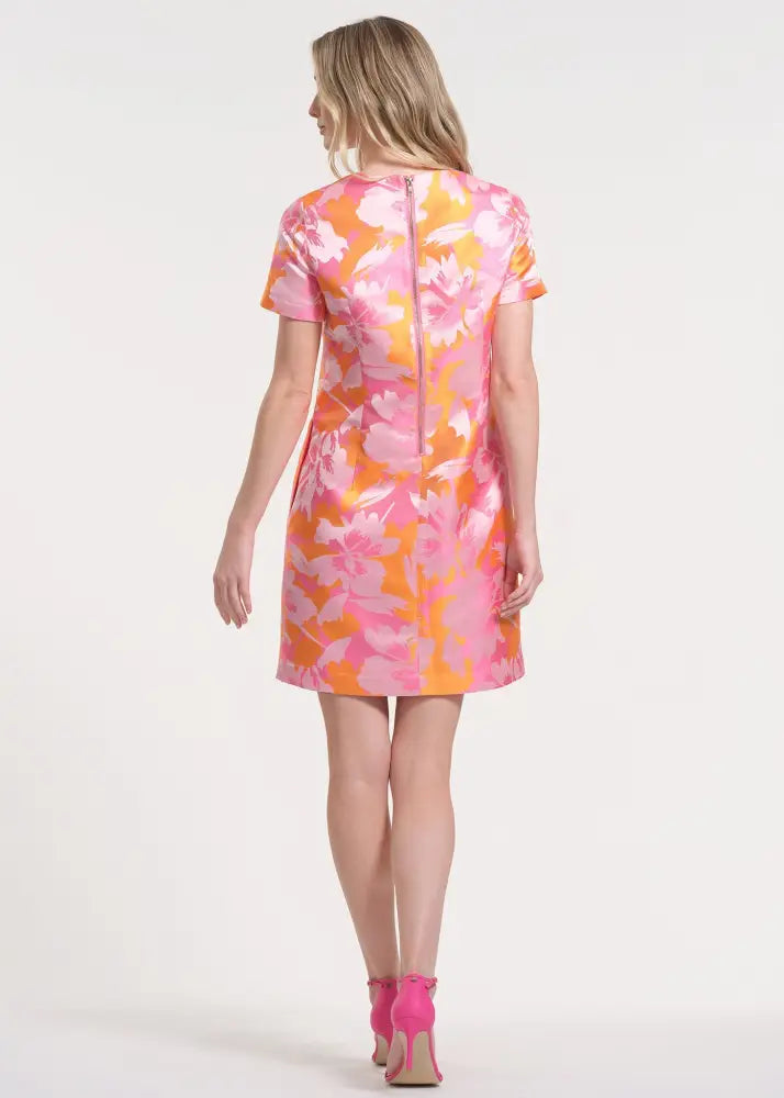 Mini Dress with Brocade Pattern