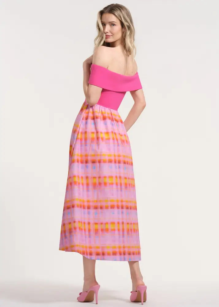 Off The Shoulder Midi-Length Dress - Clothing