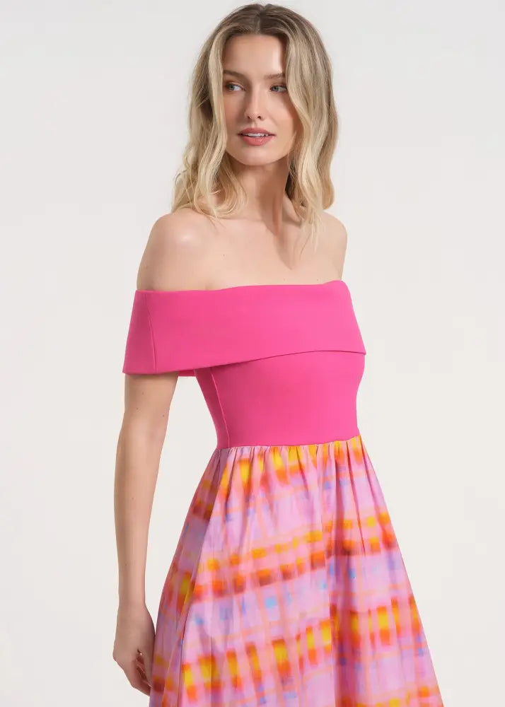 Off The Shoulder Midi-Length Dress - Clothing