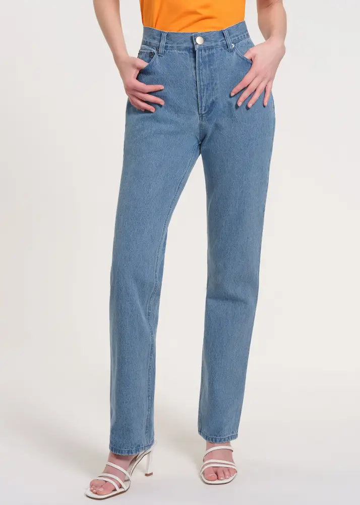 Patterned Flared Jeans - Midwash / 2 - Clothing