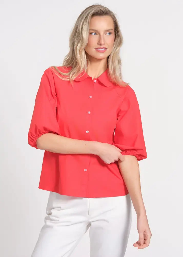 Puff Sleeve Blouse - Blouses