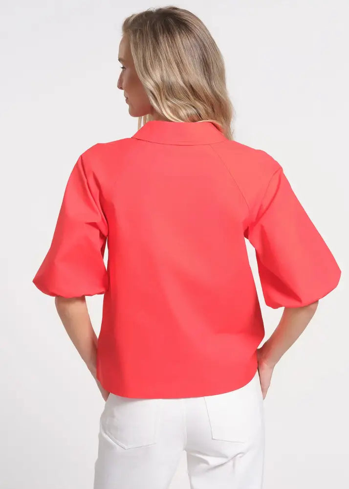 Puff Sleeve Blouse - Blouses