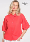 Puff Sleeve Blouse - RED / XS - Blouses
