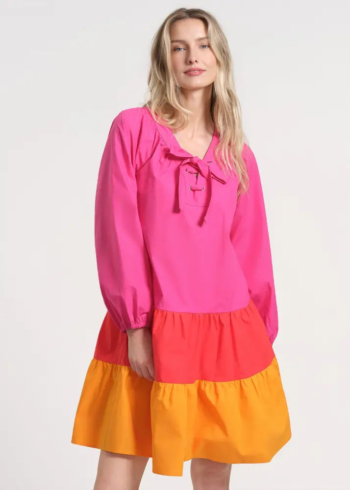 Raglan Dress with Balloon Sleeves - Clothing
