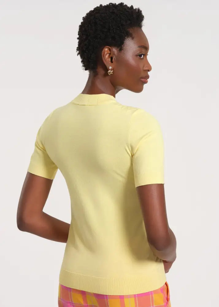 Short Sleeve Mock Neck Sweater