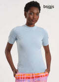 Short Sleeve Mock Neck Sweater - Cerulean / XS