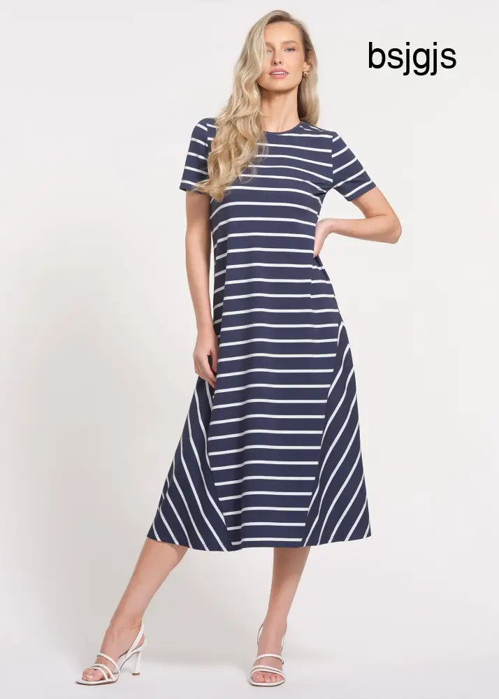 T-Shirt Dress - NAVY/WHITE / XS - Dresses